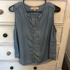 Chambray button front tank!